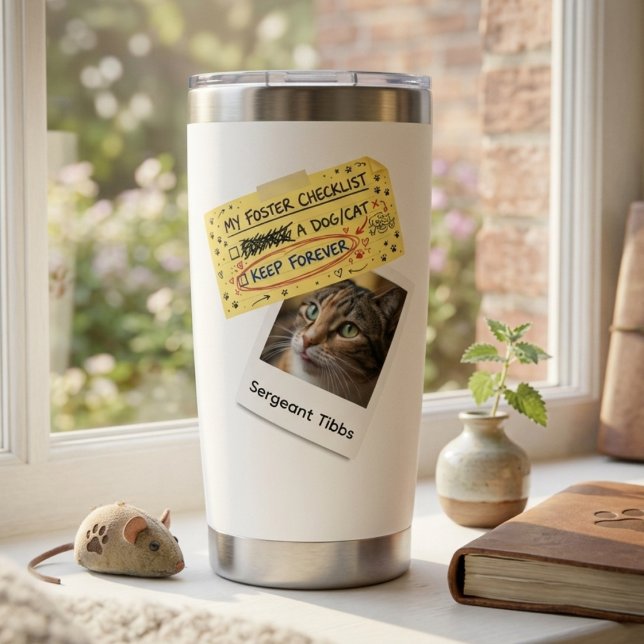 Foster Checklist Keep Forever Animal Rescue Gift Insulated Tumbler (Pet foster failure keepsake insulated tumbler)