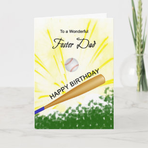Foster Dad Baseball Birthday Card