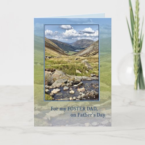 Foster Dad on Fathers Day Mountain Landscape Card