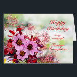 Foster Daughter Birthday Pink Flowers<br><div class="desc">A birthday card for your foster daughter. Pink hellebore flowers,  also known as the christmas rose,  set against a background of red leaves from the cotinus shrub.</div>