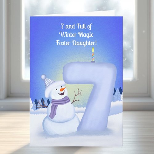 Foster Daughter Happy 7th Birthday Snowman 