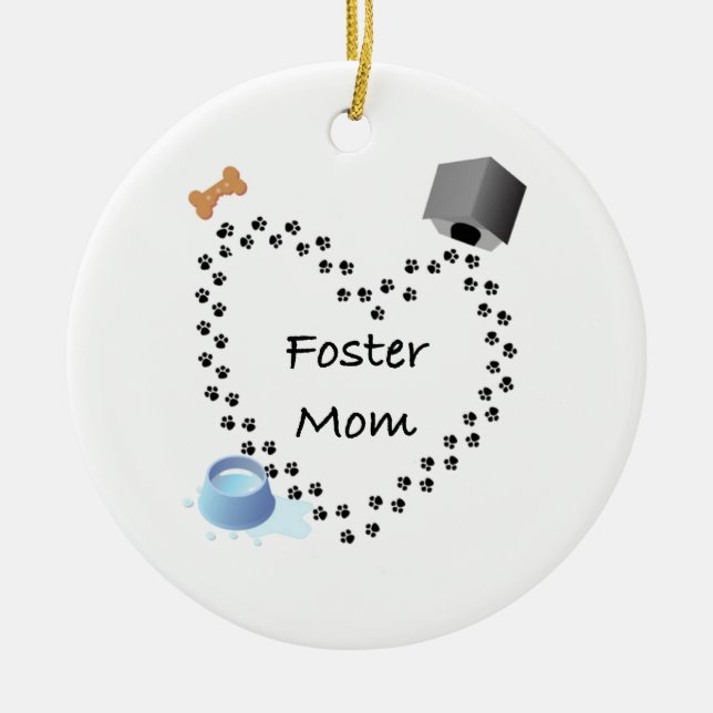 Foster (Dog) Mom Ceramic Ornament (Front)