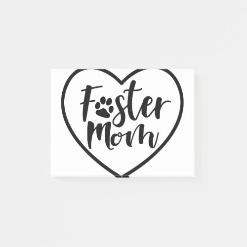 Foster Dog Mom Heart Post_it Notes