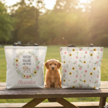 Foster Failure Tote Bag - Floral Wreath Pet Design