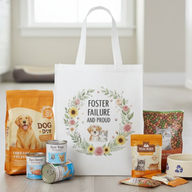 Foster Failure Tote – Floral Pet Advocate Gift (Pet Foster Failure reusable grocery bag)