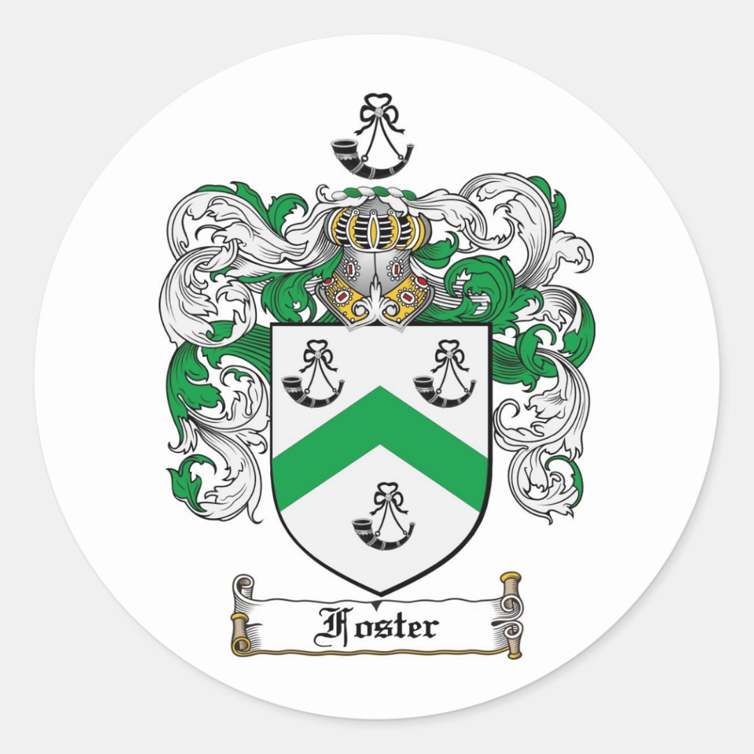 FOSTER FAMILY CREST - FOSTER COAT OF ARMS CLASSIC ROUND STICKER | Zazzle