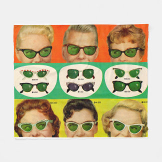 Foster Grant ad 1950s Fleece Blanket