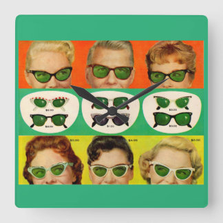 Foster Grant ad 1950s Square Wall Clock