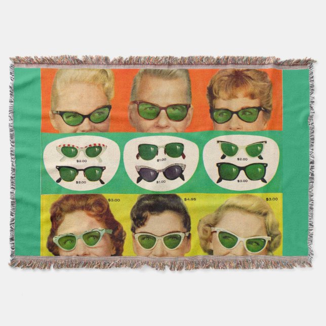 Foster Grant ad 1950s Throw Blanket (Front)