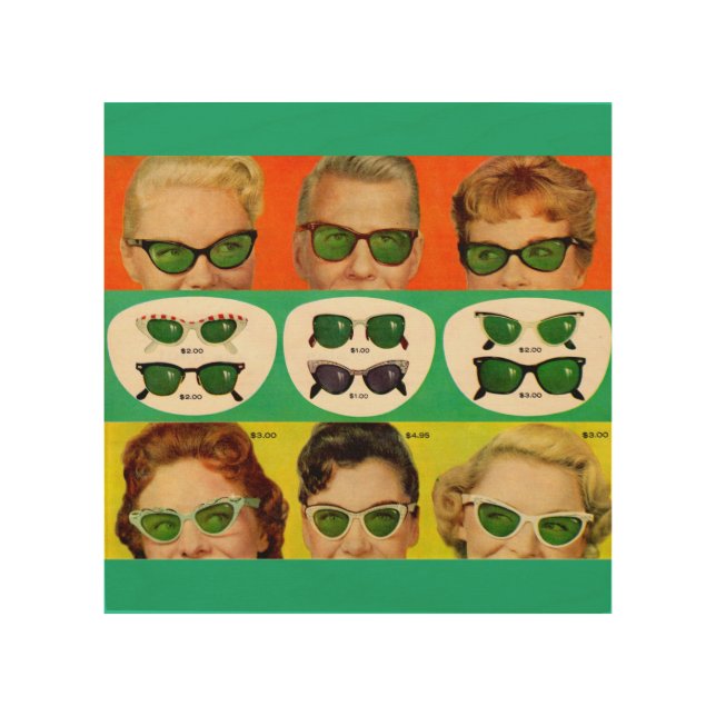 Foster Grant ad 1950s Wood Wall Art (Front)