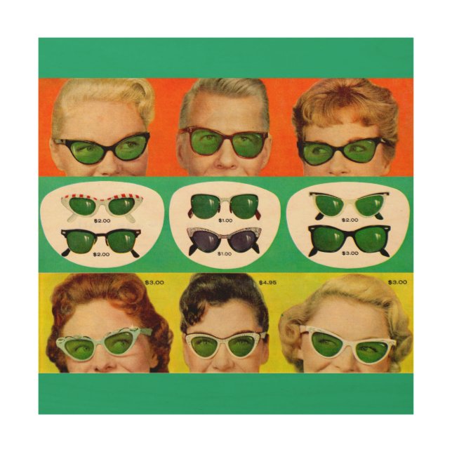 Foster Grant ad 1950s Wood Wall Decor (Front)