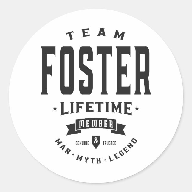 Foster Lifetime Member Personalized Name Foster Classic Round Sticker (Front)
