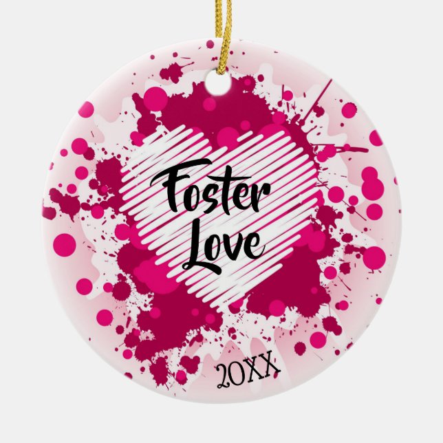 Foster Love - Foster Care Adoption Gifts Ceramic Ornament (Front)