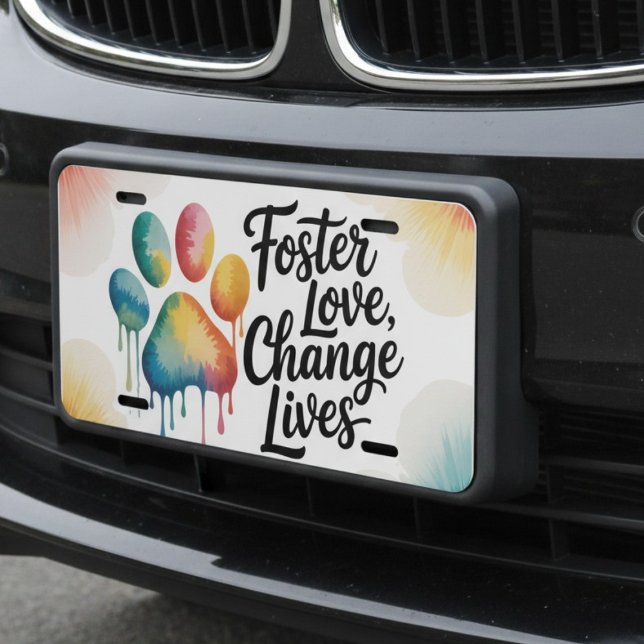 Foster Love License Plate – Shelter Volunteer gift (Animal Foster Supporter license plate)