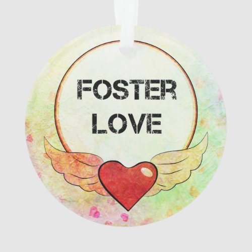 Foster Love Watercolor Heart Ornament