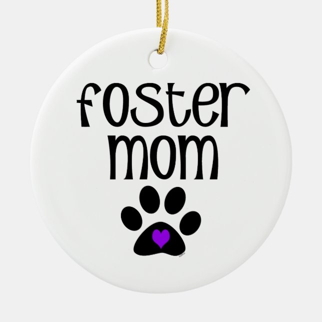 Foster Mom Ceramic Ornament (Front)
