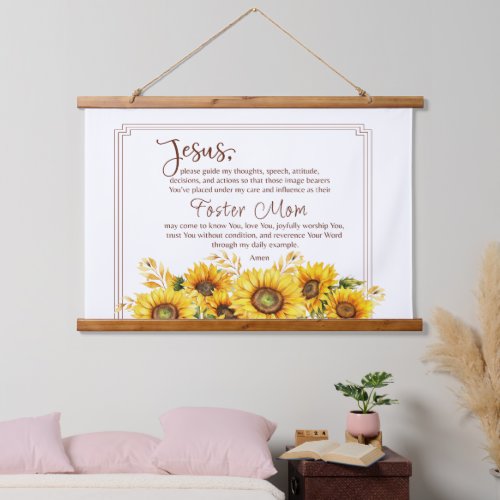 Foster Mom Christian Prayer Customizable  Hanging Tapestry