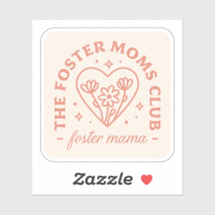 Foster mom club adoption mama floral aesthetic sticker