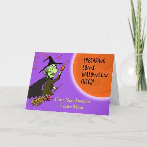 Foster Mom Halloween Witch with Potion Card