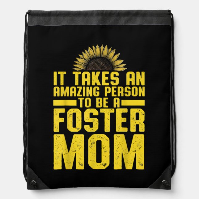 Foster Parent Mom Dad Foster Care  Drawstring Bag (Front)