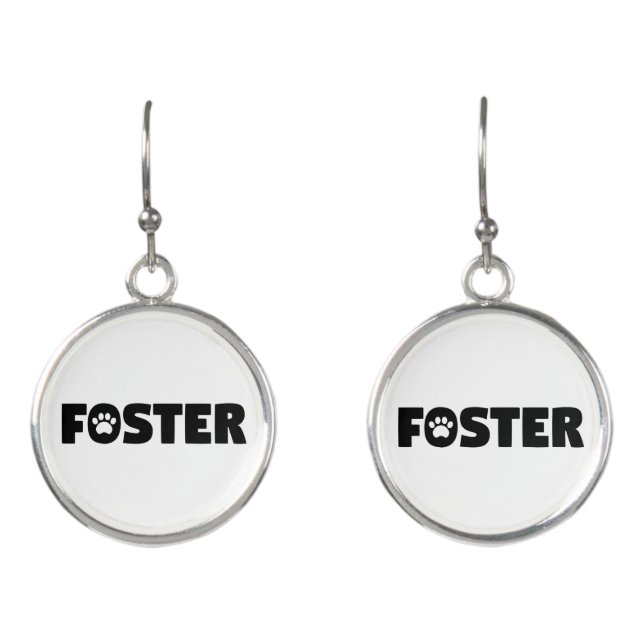 Foster Paw Print Earrings (Front)