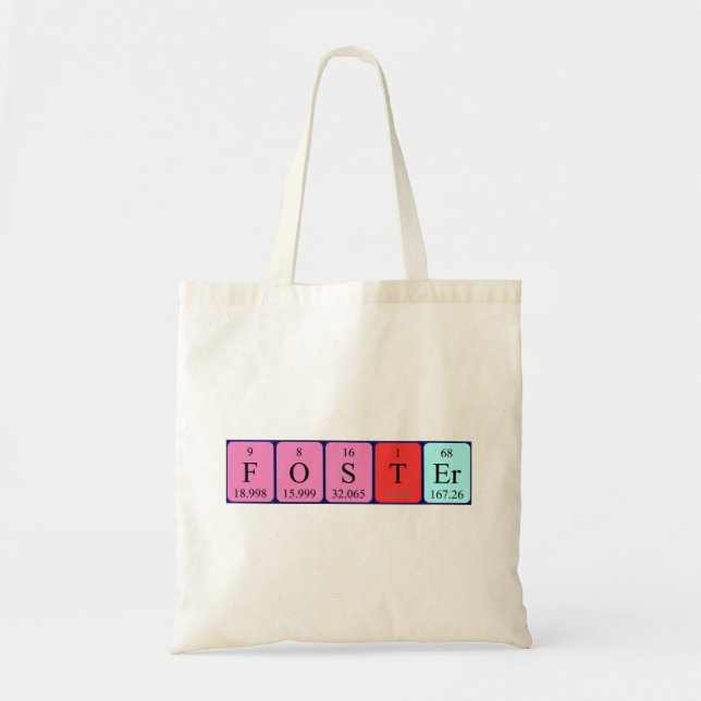 Foster periodic table name tote bag (Front)