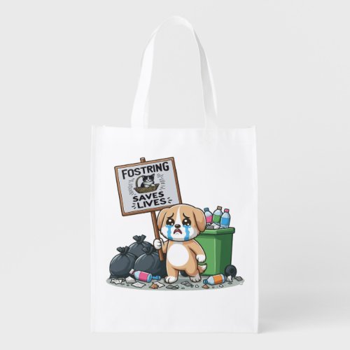 Fostering Saves Lives Adopt Dont Shop   Grocery Bag