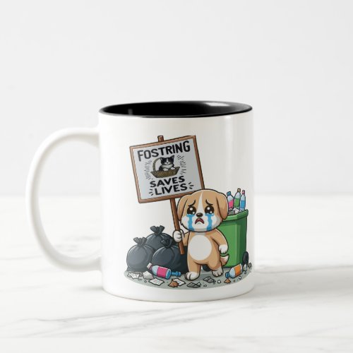 Fostering Saves Lives Adopt Dont Shop   Two_Tone Coffee Mug