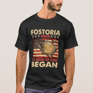 Fostoria Ohio USA Flag 4th Of July Long Sleeve T S T-Shirt