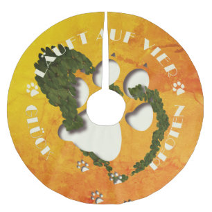 Fote of Happiness - Happiness runs on four paws Brushed Polyester Tree Skirt