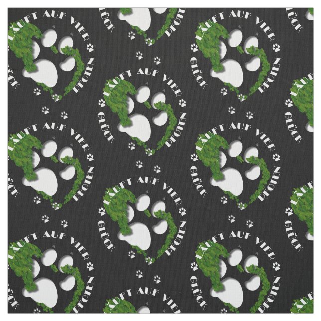 Fote of Happiness - Happiness runs on four paws Fabric (Swatch)