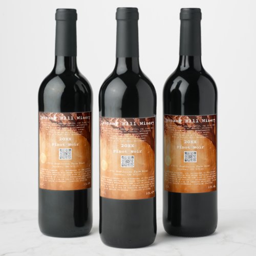 Foto Custom QRCode LOGO Description Wood Wine Label