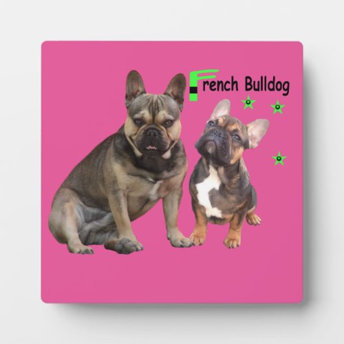 Fotoplatte franzsische Bulldoggen Plaque