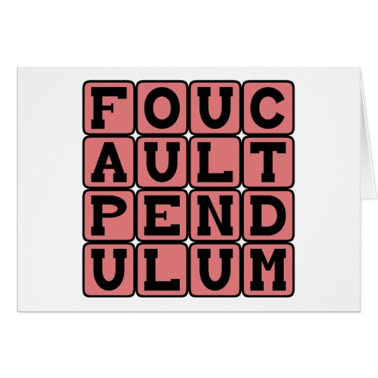 Foucault Pendulum, Rotation of the Earth Cards (Front Horizontal)