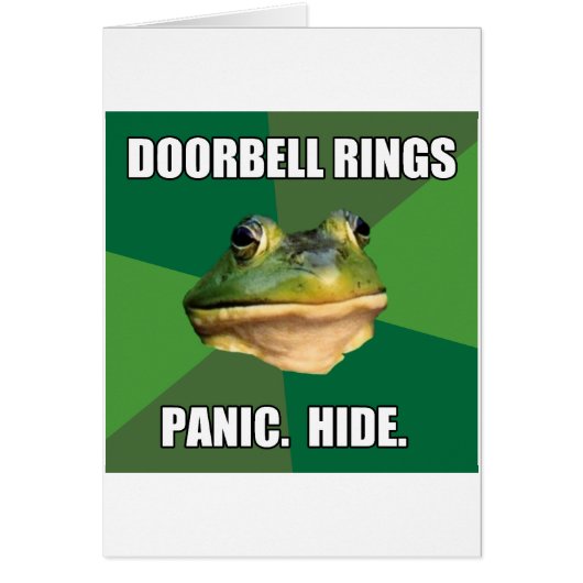 Foul Bachelor Frog Doorbell Rings Cards (Front)