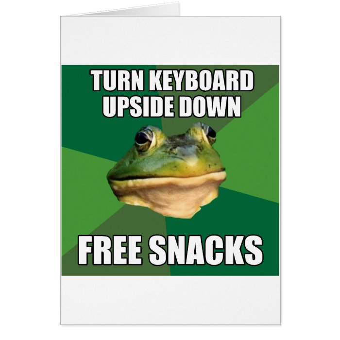 Foul Bachelor Frog Free Snscks Card