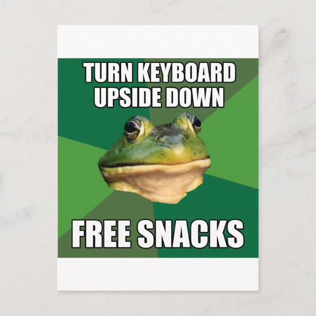 Foul Bachelor Frog Free Snscks Postcard (Front)