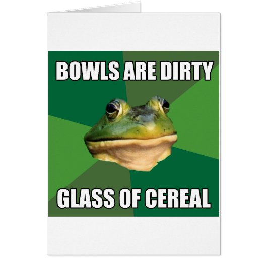 Foul Bachelor Frog Glass of Cereal Cards (Front)