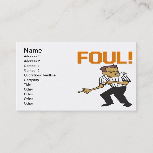 Customizable Foul Business Card