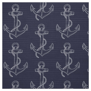 Fouled Anchor Nautical Fabric