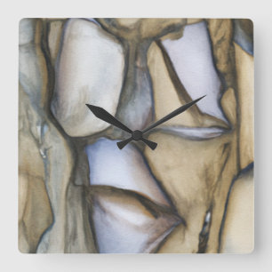 Found Art - Cool Rock Pattern Square Wall Clock