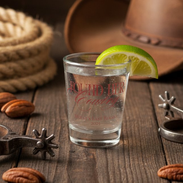 Found Her Cowboy Western Bachelorette Shot Glass (Pack your boots and cowboy hat for an epic bachelorette weekend! )