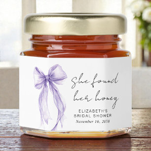 Found Her Honey Purple Coquette Bow Bridal Shower Jar Favors