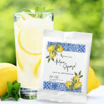 Found Main Squeeze Lemon & Blue Tile Engagement Lemonade Drink Mix<br><div class="desc">Coordinate your lemon and blue tile theme perfectly with this super cute personalized lemonade favor.  Edit the text for any event by clicking “personalize this template.”  Make sure to check out the rest of EmmyINK’s Lemon & Mediterranean Tile collection for coordinating personalized stationary & party décor!</div>