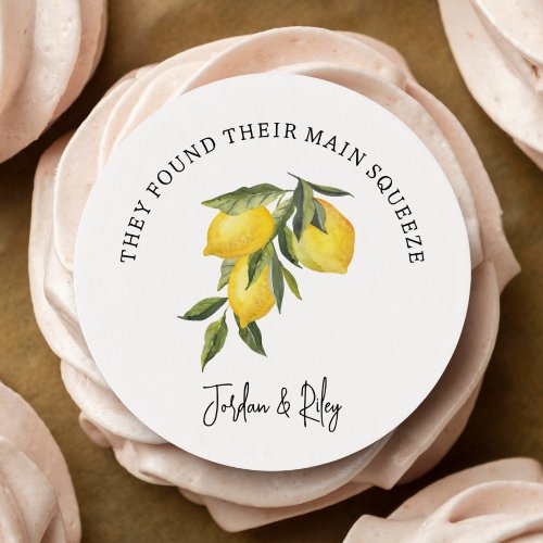 Found Main Squeeze Watercolor Lemon Shower Cupcake Edible Frosting Rounds