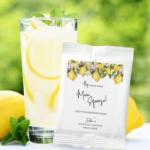 Found Main Squeeze Watercolor Lemon Wedding Shower Lemonade Drink Mix