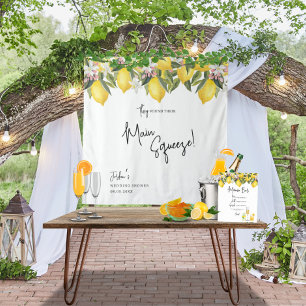 Found Main Squeeze Watercolor Lemon Wedding Shower Tapestry