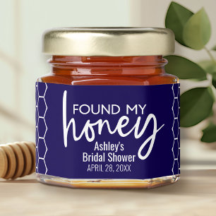Found My Honey - Blue Honeycomb Bridal Shower Honey Jar Favors
