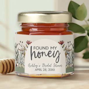 Found My Honey - Boho Flowers Bridal Shower Honey Jar Favors