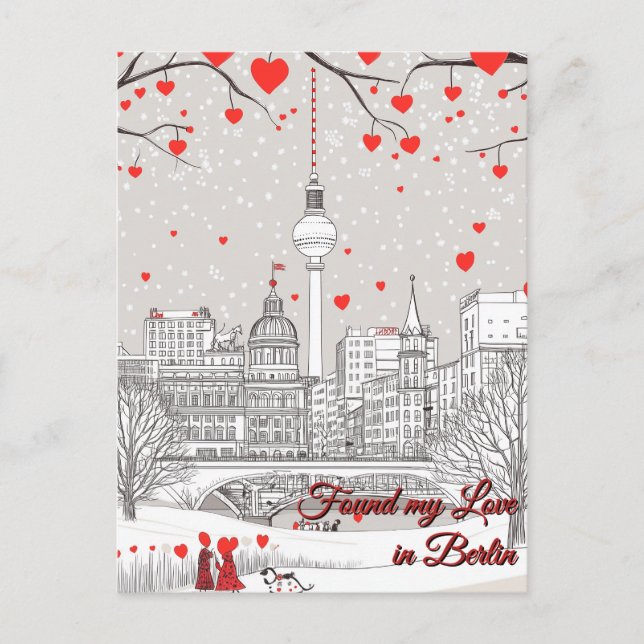 Found my Love in Berlin Valentine's Day Postcard (Front)